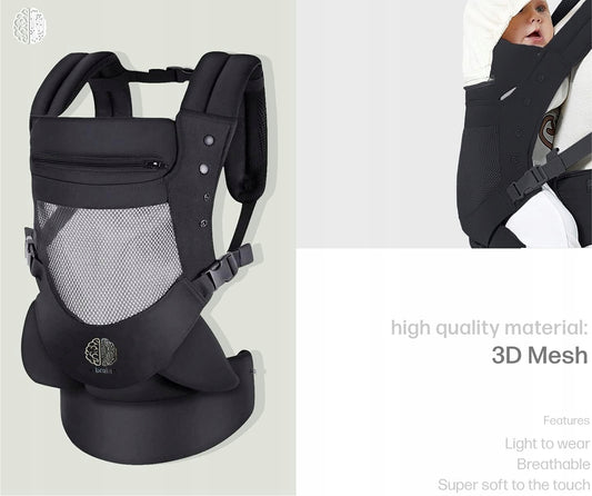 EBRAINIT portabebés ergonómico con malla desde 4 meses hasta 18 kg