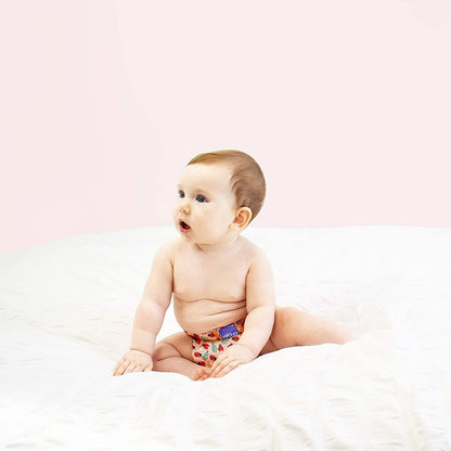 nappy cover - reusable nappy wrap pink color with ladybird motif