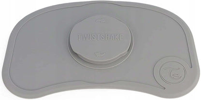 TWISTSHAKE mata CLICK MAT z talerzykiem 6msc+ silikonowa mata do karmienia dla dzieci, szara