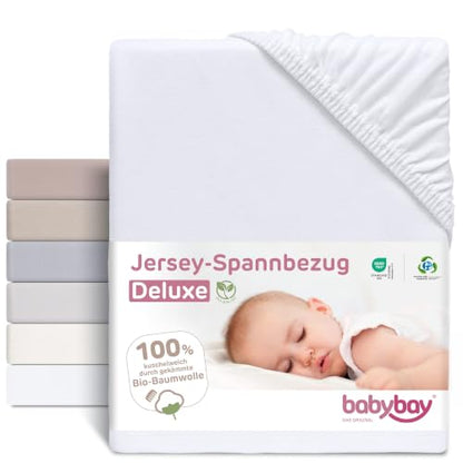 BABYBAY Deluxe Organic prześcieradło 89x50 cm białe