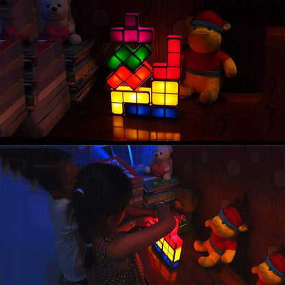 JUSTUP The Magic Block LED-Nachtlicht 7 Elemente 7 Farben TETRIS