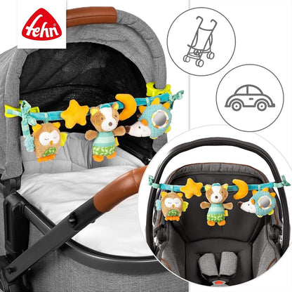FEHN Anhängerkette für Kinderwagen, Kinderbett und Autositz FehnLand SCHLAFENDER WALD 49 cm