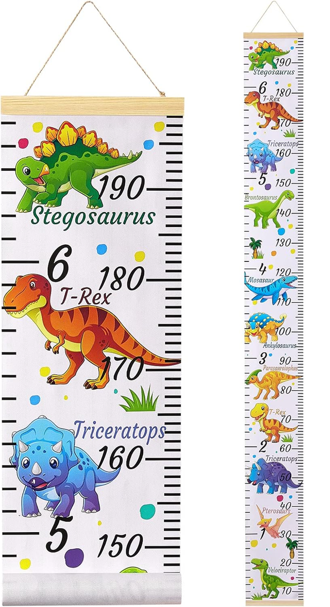 BEINOU 200 cm-es függő magasságmérő vászonból és fából