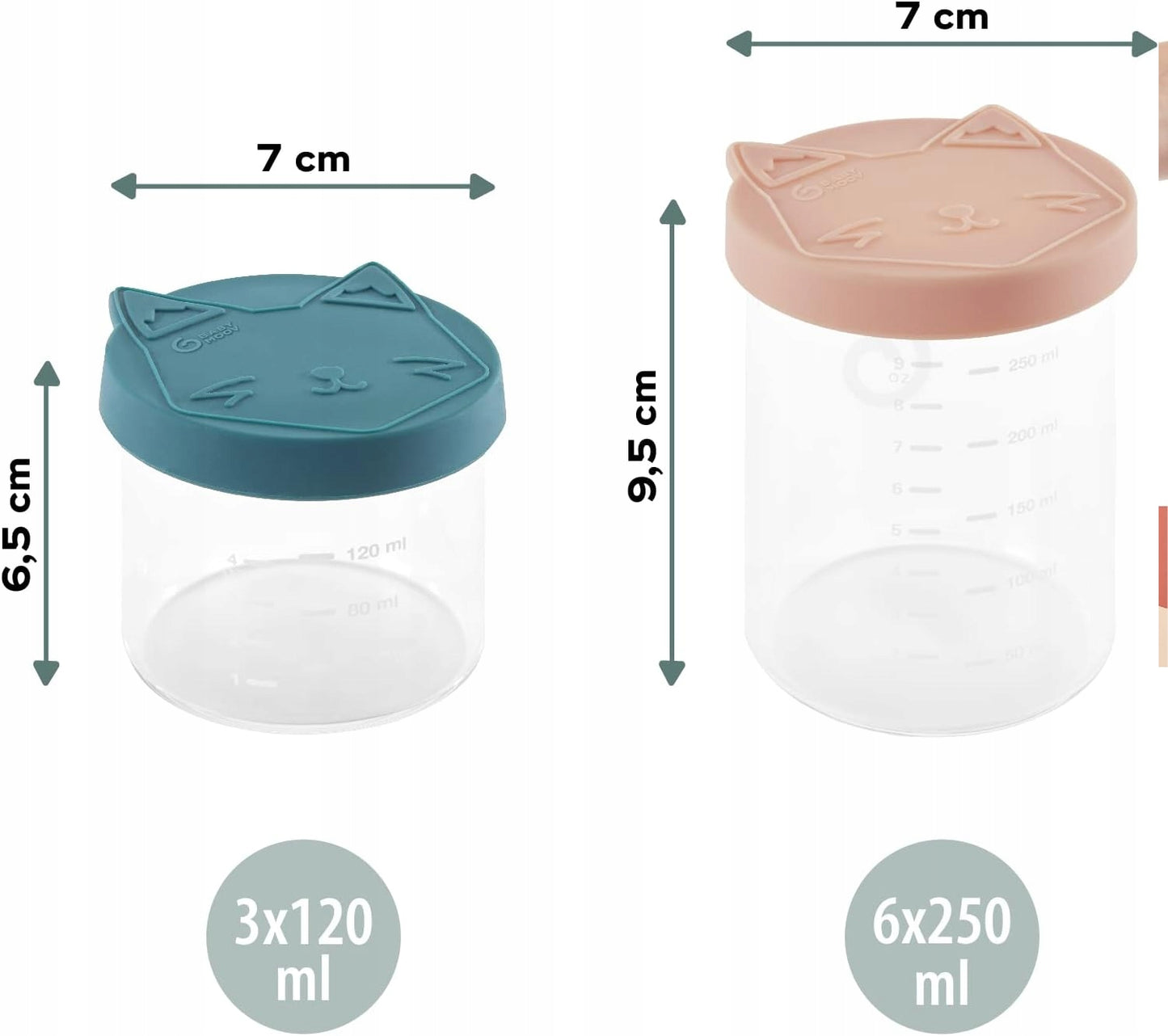 BABYMOOV ISY BOWLS SKLENENÉ nádoby 6x250 3x120