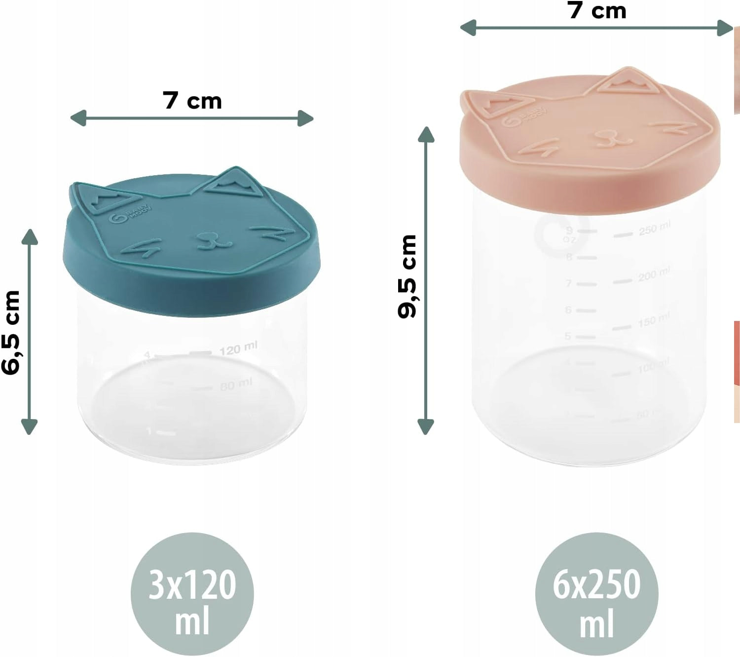 BABYMOOV ISY BOWLS SKLENENÉ nádoby 6x250 3x120