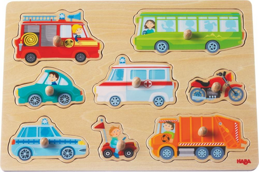 HABA houten insteekpuzzel 8 stukken 21 x 30 cm VOERTUIGEN