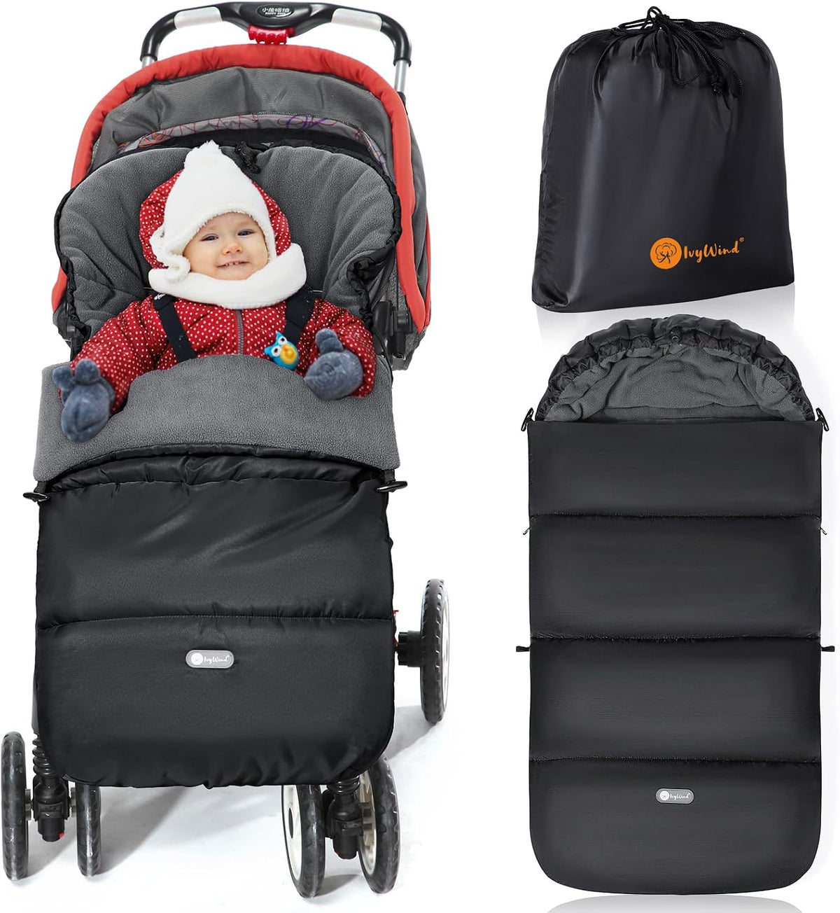 IWYWIND Fußsack Kinderwagendecke universell 95x50