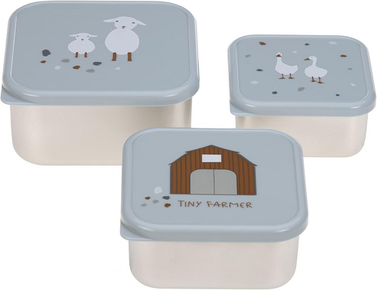 LASSIG Snackbox scatole in acciaio per snack x3