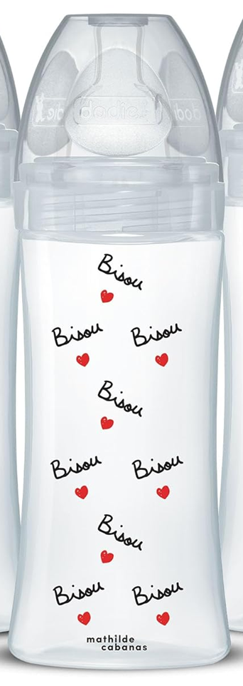 Biberon DODIE de 330 ml, tetină cu debit rapid 3, 6 luni+