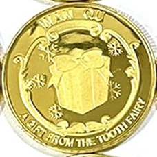 BRADOC Wróżka Zębuszka pozłacana metalowa moneta pod poduszkę 4 cm PREZENT