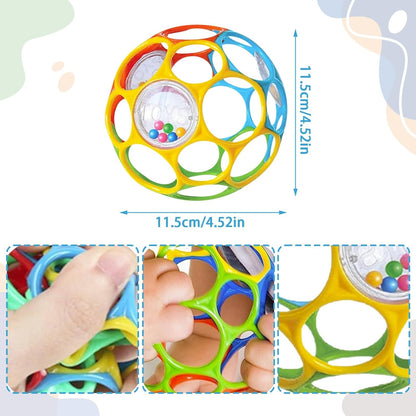 KIKUO Classic Ball gryzak chwytak piłka z grzechotkami 11,5 cm