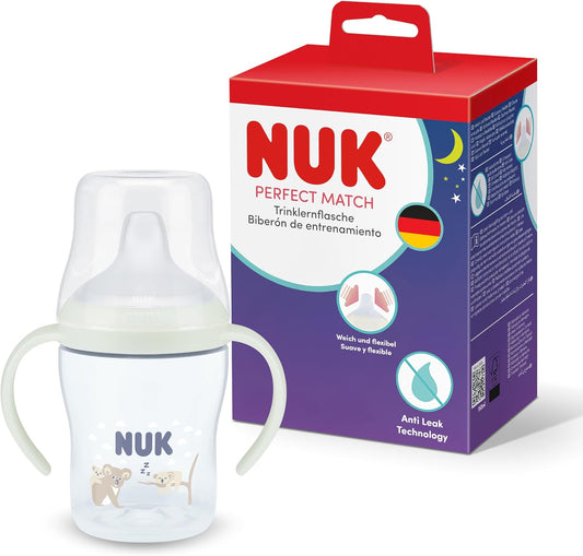 Cană anti-picurare NUK Perfect Match 150 ml 6m+ LUMINEAZĂ ÎN ÎNTUNERIC