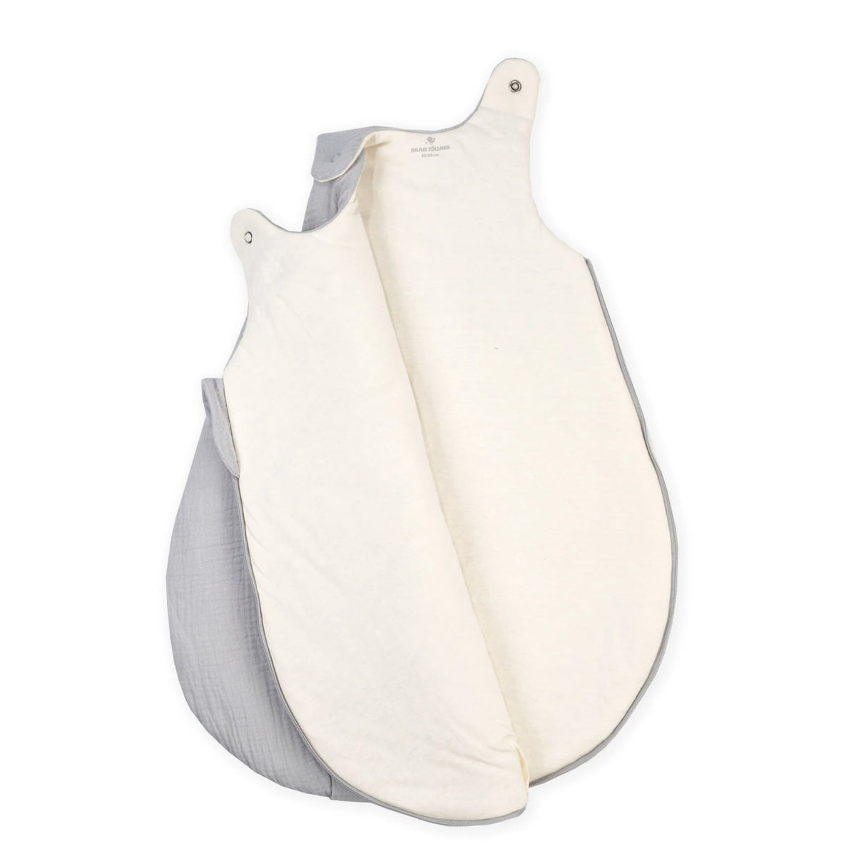 Julius Zöllner grey muslin sleeping bag, size 62 to 68