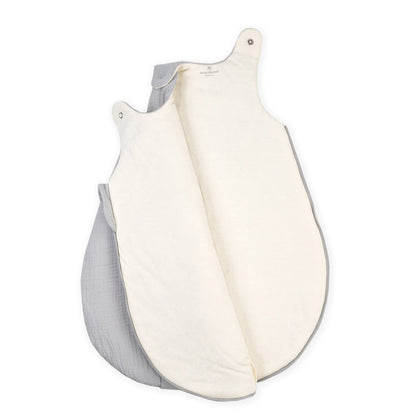 Julius Zöllner grey muslin sleeping bag, size 62 to 68