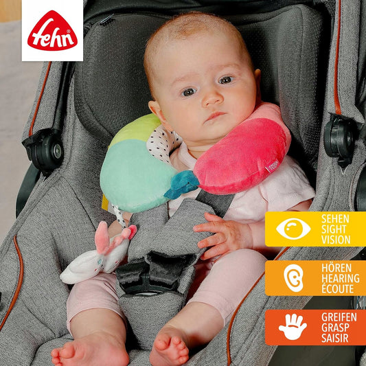 FEHN Aiko&Yuki poduszka zagłówek podróżny z grzechotką JEDNOROŻEC – zdjęcie produktu 2