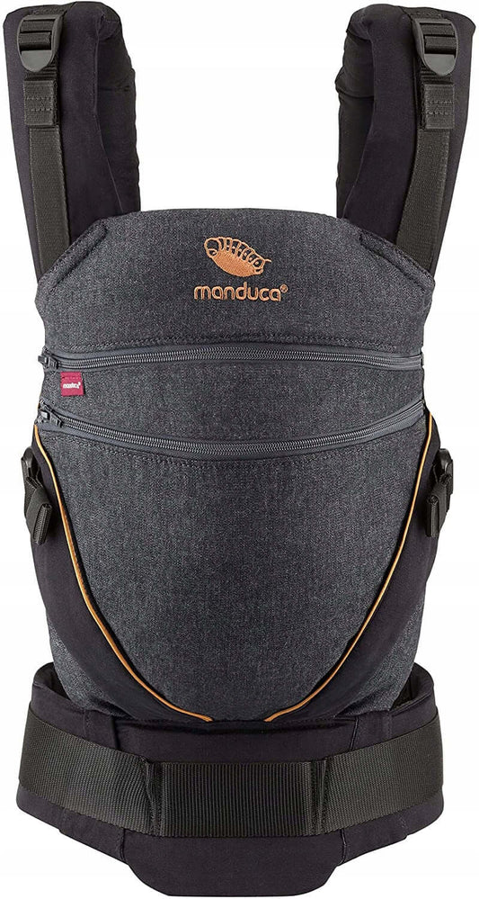 MANDUCA XT nosidełko klamrowe z bawełny organiczne, nosidło manduca XT Organic Cotton denim black/toffee