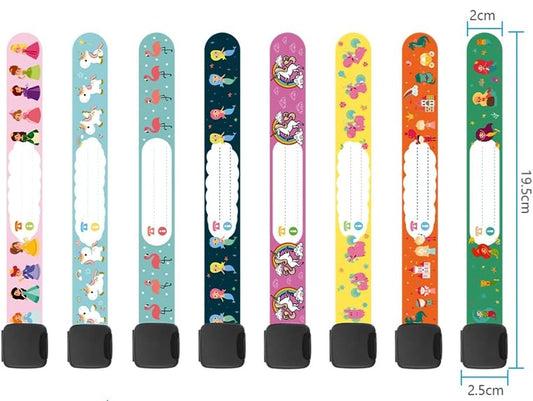 VICLOON braccialetti SOS impermeabili per bambini 8 pezzi + pennarello "O"