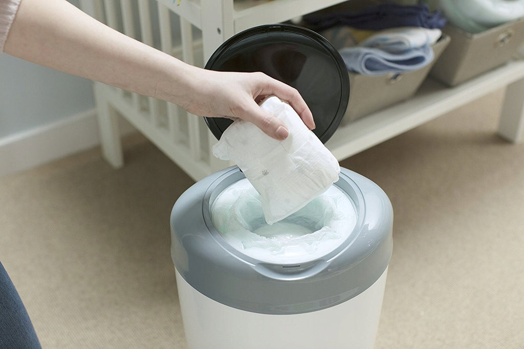 TOMMEE TIPPEE simplee sangenic kosz na zużyte pieluchy + wkład, higieniczny pojemnik na pieluchy z pokrywą
