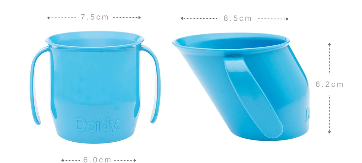 DOIDY Training Cup tazza con manici per imparare a bere dal bordo 200 ml 3 m+