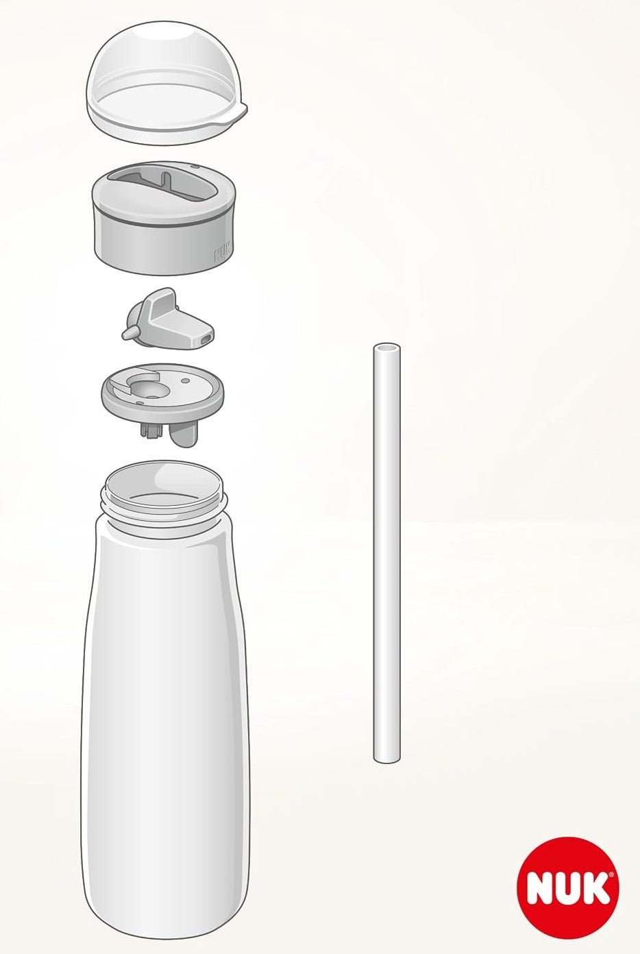 NUK Mini-Me Flip butelka ze słomką i składanym ustnikiem 450 ml 12 m+