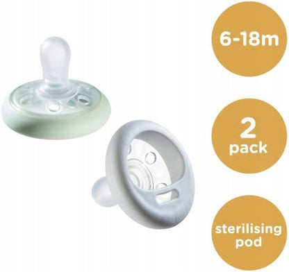 TOMMEE TIPPEE smoczek ortodontyczny x2 6-18msc GLOW IN THE DARK, smoczki uspokajające świecące w ciemności