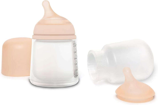 SUAVINEX zestaw startowy ZERO ZERO 180ml  (A) Adaptable Flow 0m+ butelka antykolkowa z silikonowym smoczkiem