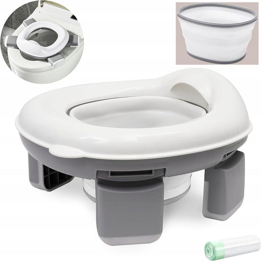 TRON3-in-1 potty - potty, travel potty, toilet seat coverage 12 m+colour white-grey (shade may be slightly