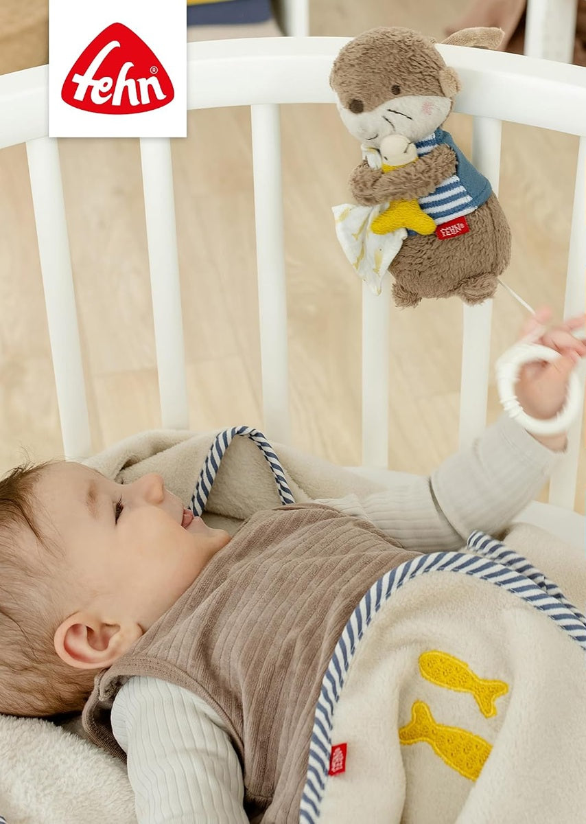 FEHN plush musical mobile OTTER 17 cm Brahms' lullaby
