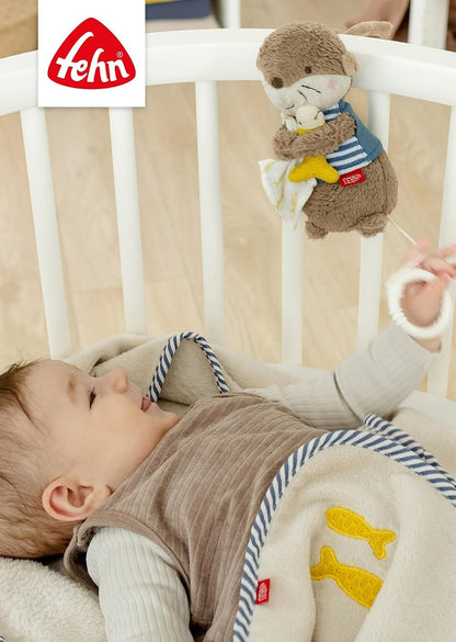 FEHN plush musical mobile OTTER 17 cm Brahms' lullaby