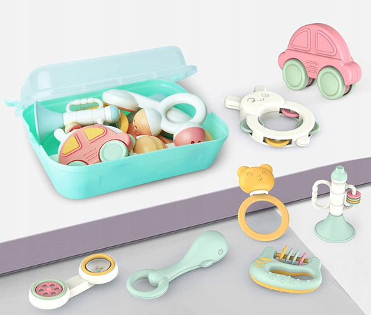 TOYABI Baby Rattles zestaw grzechotek 10 sztuk + pudełko do przechowywania – zdjęcie produktu 2
