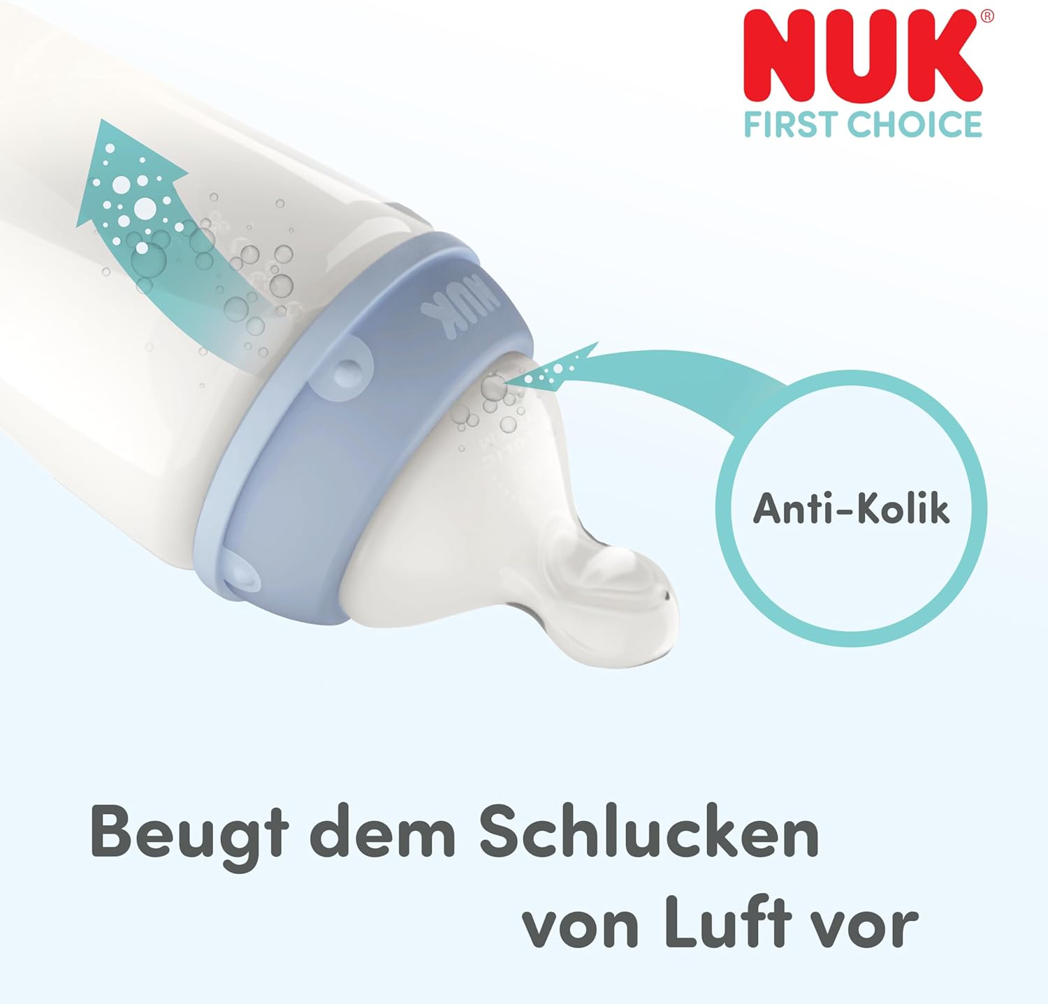 Tetine NUK First Choice pentru biberon, de la 6 luni, Flow Control, 2 buc.