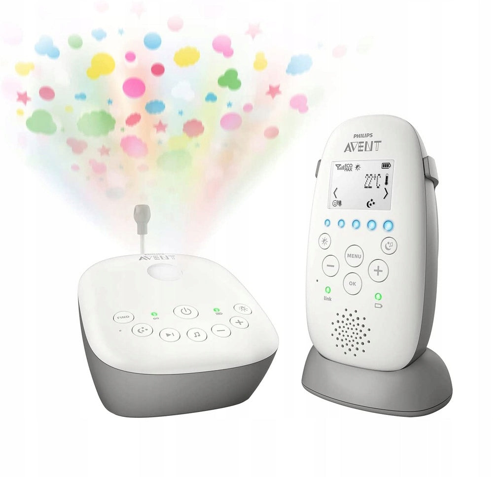 PHILIPS AVENT SCD733/26 niania elektr. + projektor, cyfrowa niania DECT z kolorowym projektorem i stacją ładującą