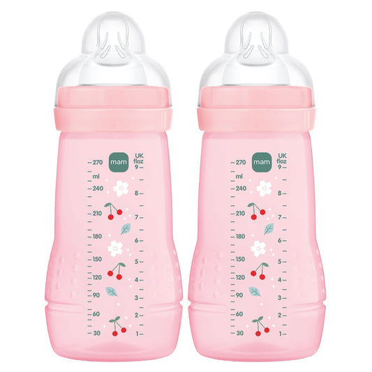 MAM Easy Active zestaw butelek 2x 270 ml wiek 0+ smoczek 1 CZEREŚNIE