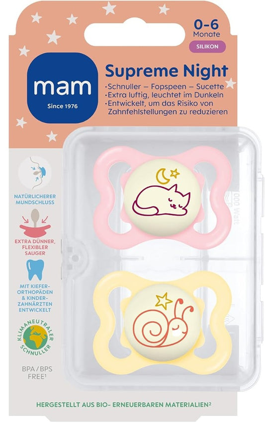 MAM SUPREME NIGHT smoczek silikonowy 0-6msc – zdjęcie produktu 2