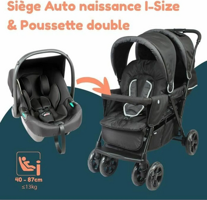 BAMBISOL double stroller + group 0 car seat