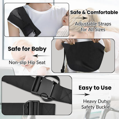 Portabebés ajustable para niños de 3 a 36 meses, negro
