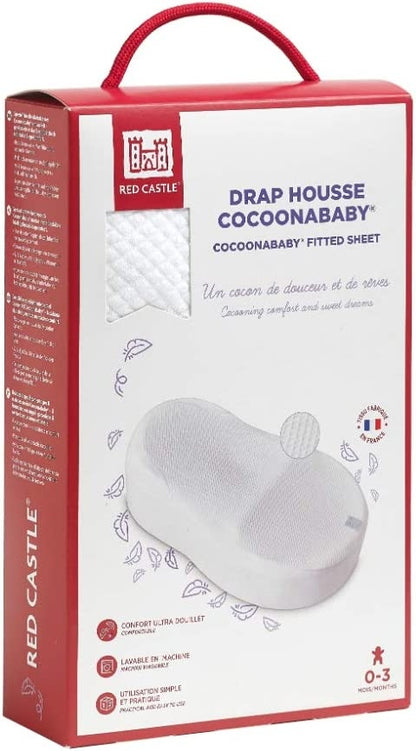 RED CASTLE prześcieradło białe do Cocoonababy, dopasowane prześcieradło 0-3 m w kolorze białym