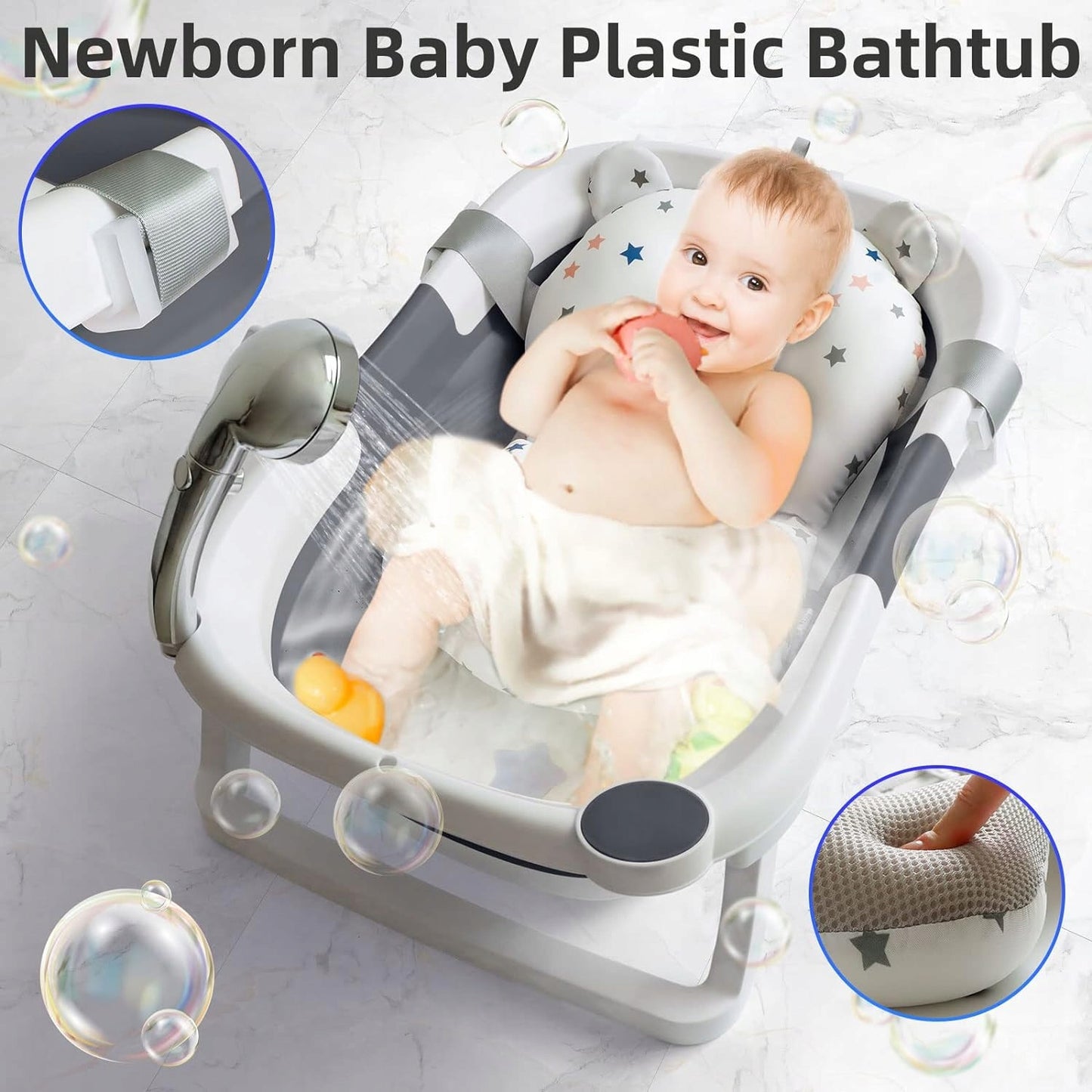 GLENMORE foldable bath tub with drain