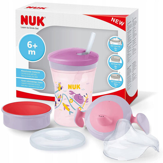NUK set de aprendizaje para beber vaso + 3 boquillas