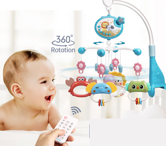 MINI TUDOU carusel cu proiector și 150 de cântece de leagăn + telecomandă LIMBA ENGLEZĂ