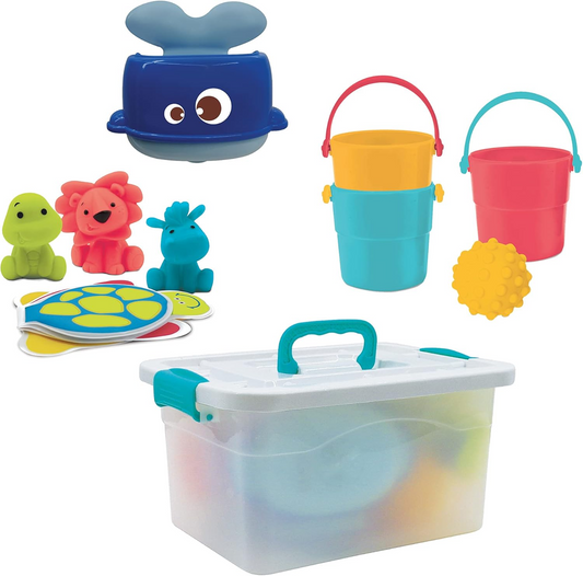 LUDI fürdőjáték készlet 9 dbos + fogantyús doboz