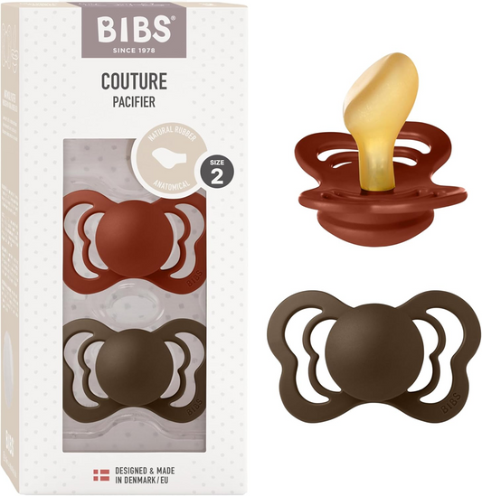 BIBS COUTURE smoczki uspokajające kauczuk 6msc+ - anatomiczne smoczki natural rubber, zestaw 2 sztuki
