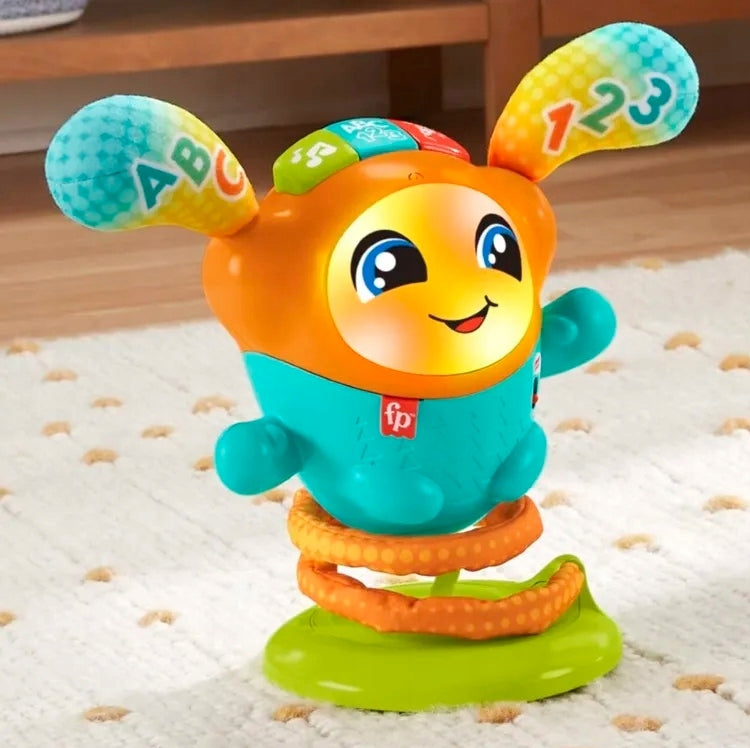 FISHER-PRICE interaktywny DJ HUPFI śpiew taniec 75 aktywności J. FRANCUSKI, kolorowa zabawka edukacyjna z literami i cyframi