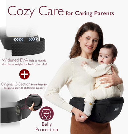 MOMCOZY Hüftsitz-Trage 0-36 Monate Größe M