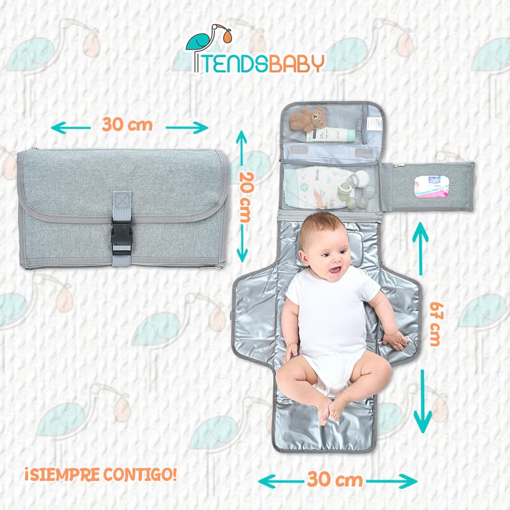TENDSBABY Wickelauflage Wickelmatte Organizer Kinderwagenbefestigung