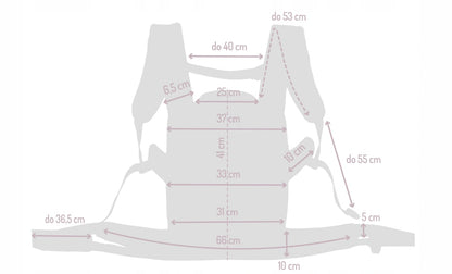 MOMI COLLETE nosidełko ergonomiczne od 3msc do20kg, regulowane wymiary i 2 pozycje noszenia