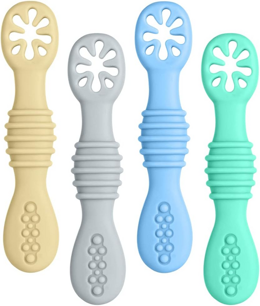 Set di cucchiaini in silicone VICLOON per alimenti solidi, 4 pezzi, 11 cm
