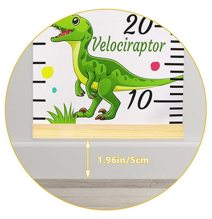 BEINOU 200 cm-es függő magasságmérő vászonból és fából