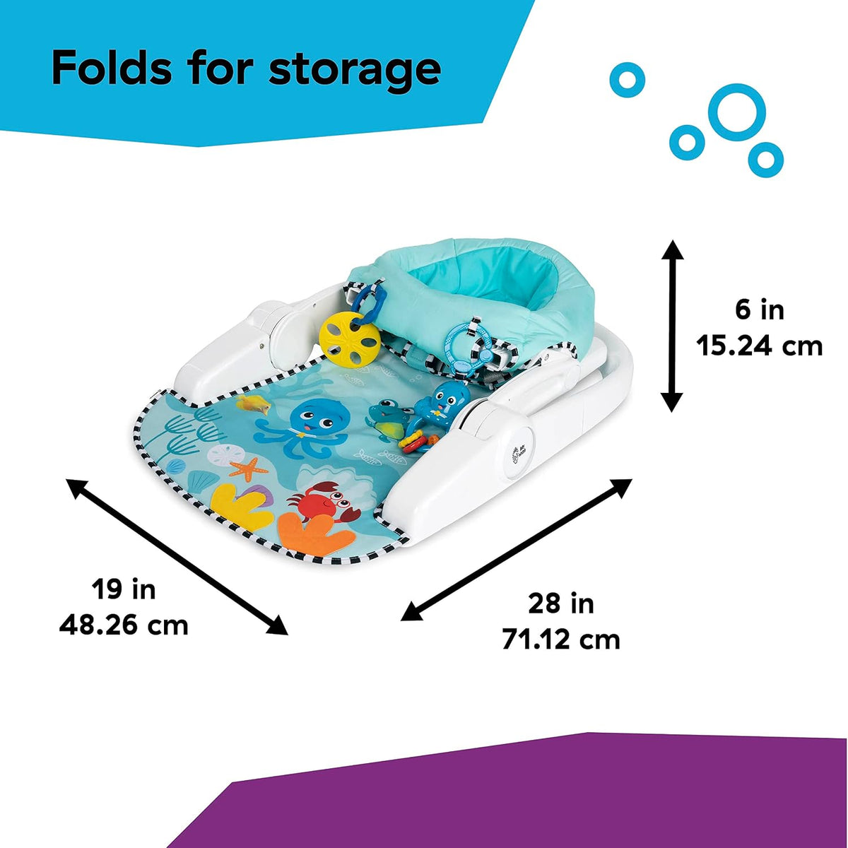 Baby Einstein Sea of Support scaun 2în1 cu măsuță detașabilă 4 luni+