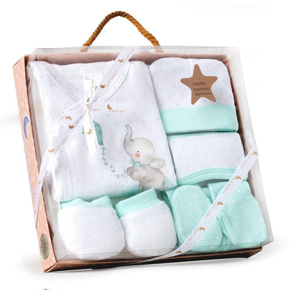 INTERBABY set cadou din bumbac: pijama, căciulă, șosete, bavetă, dresuri
